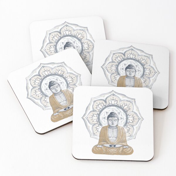 Item preview, Buddha Padma Watercolor - Fawn Dusk - Dusk Dove Peacock Halo designed and sold by Irene Estelle.