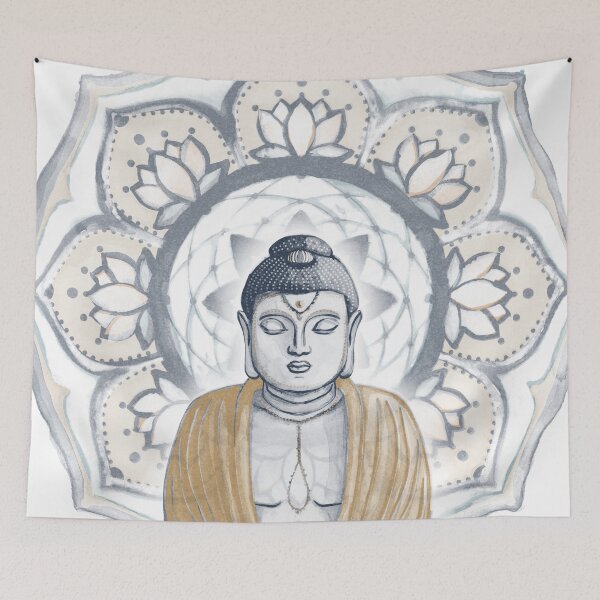 Item preview, Buddha Padma Watercolor - Fawn Dusk - Dusk Dove Peacock Halo designed and sold by Irene Estelle.