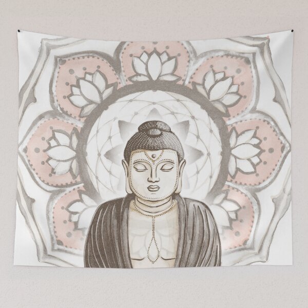 Item preview, Buddha Padma Watercolor - Earth Earth - Earth Coral Dove Halo designed and sold by Irene Estelle.