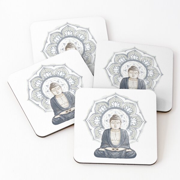 Item preview, Buddha Padma Watercolor - Dusk Earth - Dusk Sage Sky Halo designed and sold by Irene Estelle.