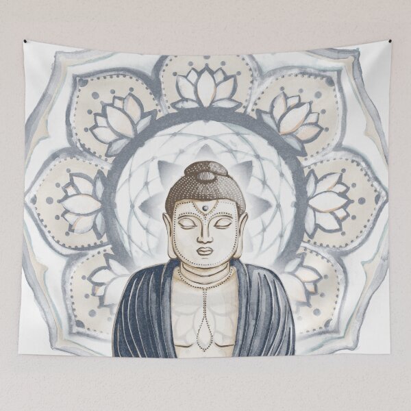 Item preview, Buddha Padma Watercolor - Dusk Earth - Dusk Dove Peacock Halo designed and sold by Irene Estelle.