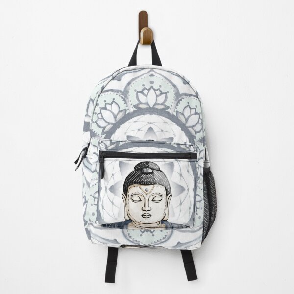 Item preview, Buddha Padma Watercolor - Dusk Coal - Dusk Mint Sky Halo designed and sold by Irene Estelle.