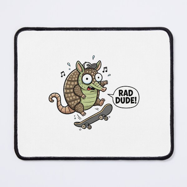 Item preview, Rad Dude Armadillo Skateboarding Cartoon designed and sold by rchabnb.