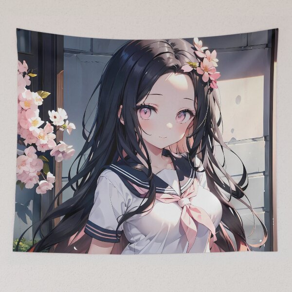 Item preview, Nezuko Kamado Demon Slayer Flower Crown Soft Sakura Glow designed and sold by TanglenRabbit.