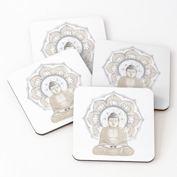 Item preview, Buddha Padma Watercolor - Dove Slate - Slate Fawn Fog Halo designed and sold by Irene Estelle.
