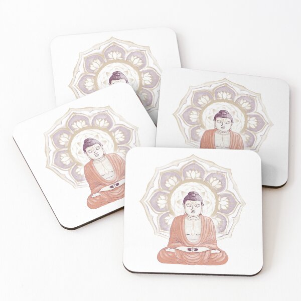 Item preview, Buddha Padma Watercolor - Coral Beet - Fawn Beet Dove Halo designed and sold by Irene Estelle.