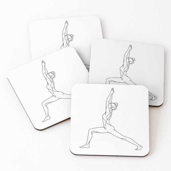 Item preview, Warrior I Yoga Pose One Line Art designed and sold by BlairWynne.