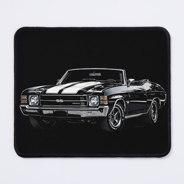 Item preview, 1971 Chevrolet Chevelle SS Convertible – Classic Black Muscle Car Illustration designed and sold by Stinky Lincy's Apparel Company.