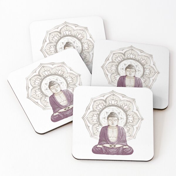 Item preview, Buddha Padma Watercolor - Beet Earth - Earth Dove Coral Halo designed and sold by Irene Estelle.