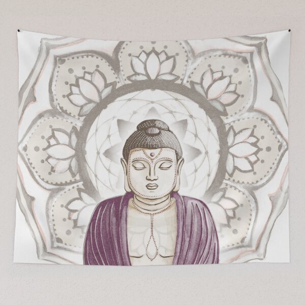 Item preview, Buddha Padma Watercolor - Beet Earth - Earth Dove Coral Halo designed and sold by Irene Estelle.