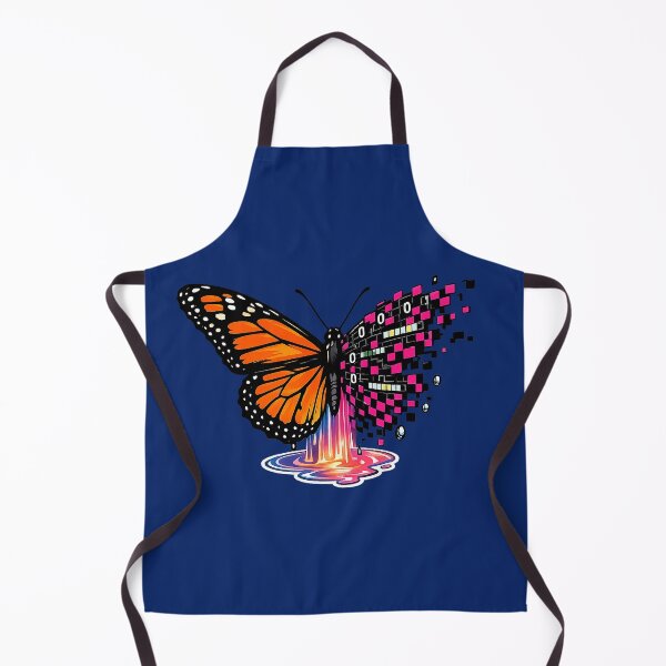 Item preview, Cyberpunk Digital Glitch Butterfly with Monarch Wings and Binary Code designed and sold by RebelStatic.