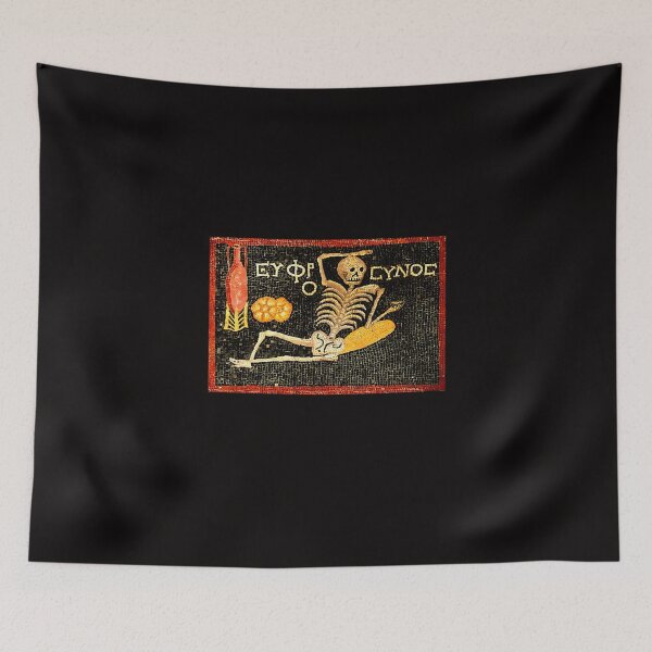 Item preview, Antique Greek Mosaic Skeleton Enjoy Life Stone Mosaic  designed and sold by ShalisaMTurner.