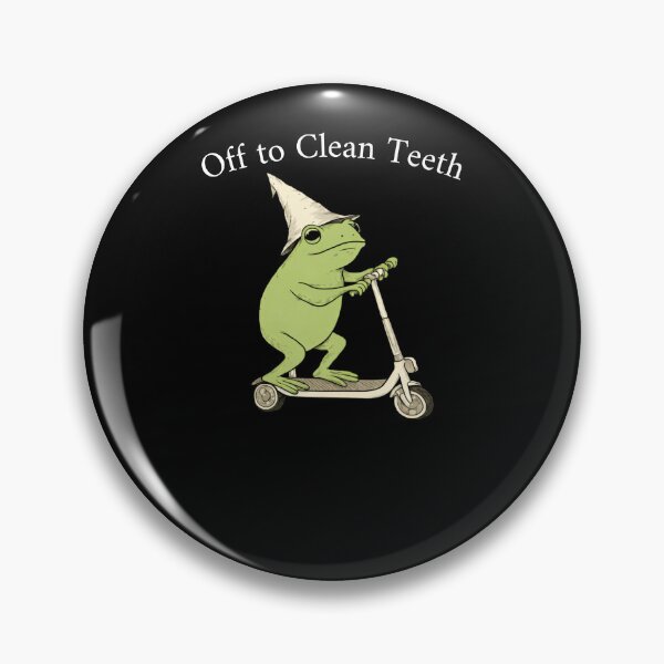 Item preview, Off To Clean Teeth Frog Scooter Funny designed and sold by krystalRomanart.