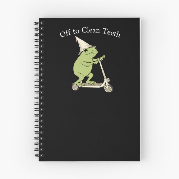 Item preview, Off To Clean Teeth Frog Scooter Funny designed and sold by krystalRomanart.