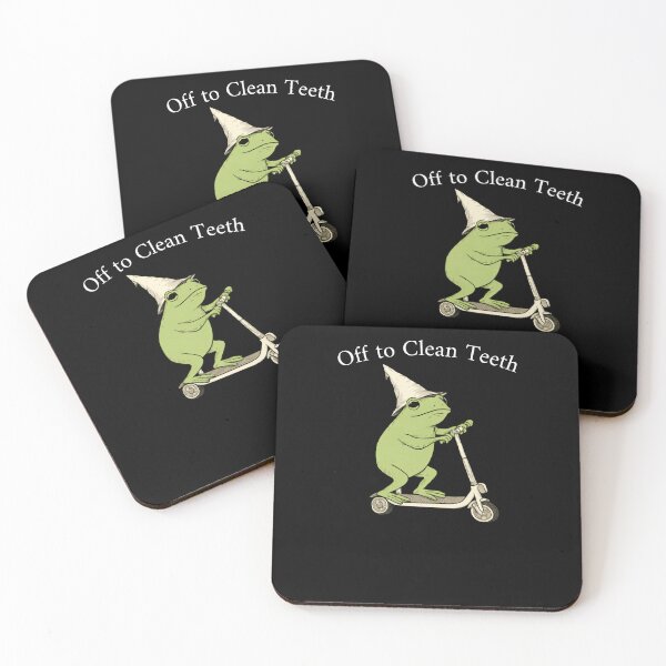 Item preview, Off To Clean Teeth Frog Scooter Funny designed and sold by krystalRomanart.