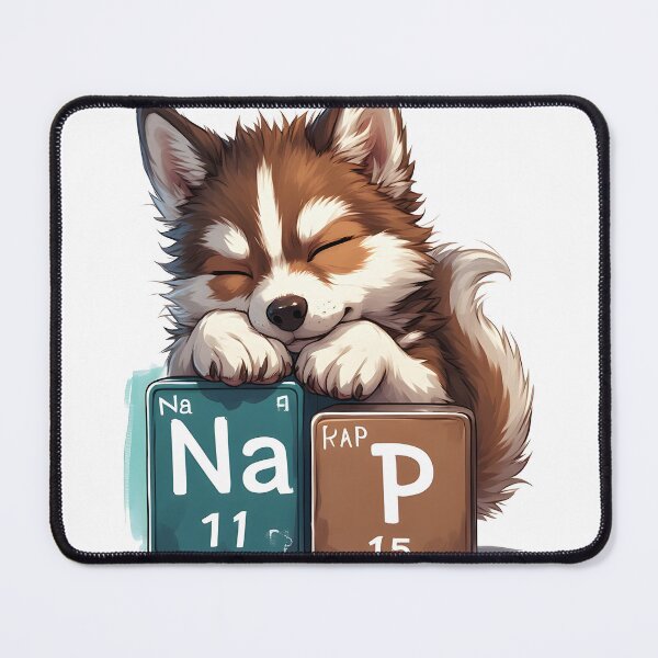 Item preview, Nap Chemistry Pun Husky – Periodic Table Science Humor designed and sold by owi-art.