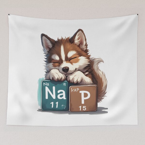 Item preview, Nap Chemistry Pun Husky – Periodic Table Science Humor designed and sold by owi-art.
