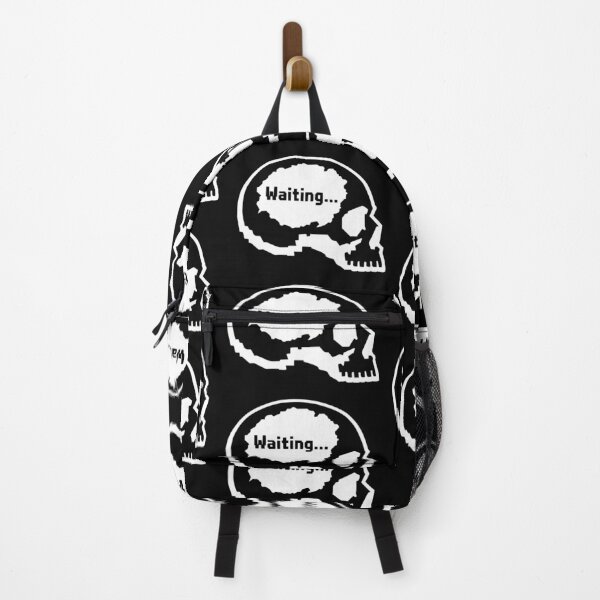 Item preview, Waiting Minimal Skull Digital Anxiety - White designed and sold by Skulls & Calaveras.