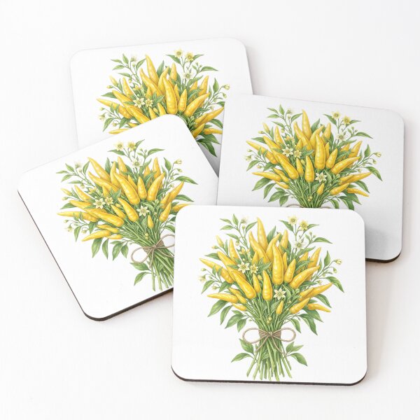 Item preview, Watercolor Yellow Chili Pepper Bouquet Illustration designed and sold by VibranPalette.