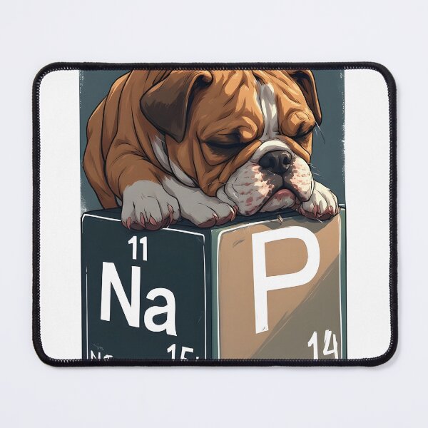 Item preview, Nap Chemistry Pun Bulldog – Periodic Table Science Humor designed and sold by owi-art.