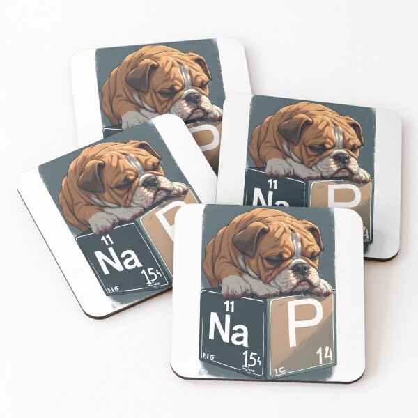 Item preview, Nap Chemistry Pun Bulldog – Periodic Table Science Humor designed and sold by owi-art.