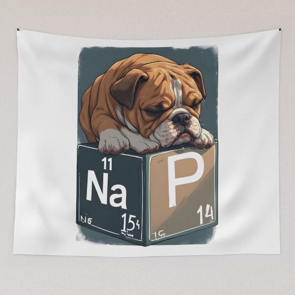 Item preview, Nap Chemistry Pun Bulldog – Periodic Table Science Humor designed and sold by owi-art.