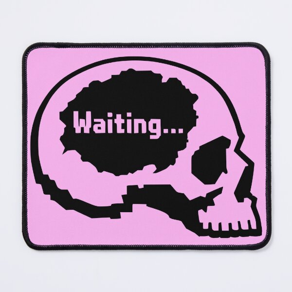 Item preview, Waiting Minimal Skull Digital Anxiety designed and sold by Skulls & Calaveras.