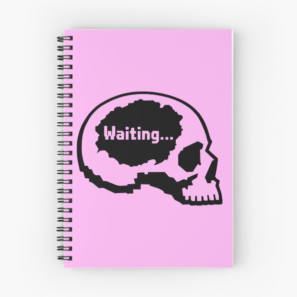 Item preview, Waiting Minimal Skull Digital Anxiety designed and sold by Skulls & Calaveras.