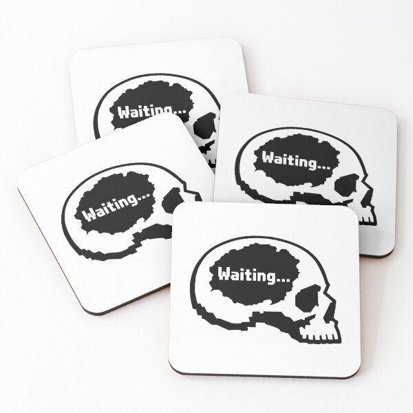 Item preview, Waiting Minimal Skull Digital Anxiety designed and sold by Skulls & Calaveras.