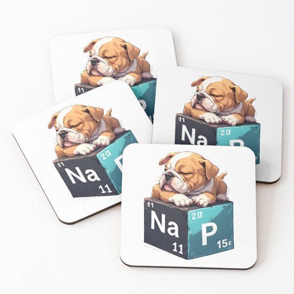 Item preview, Nap Chemistry Pun Bulldog – Periodic Table Science Humor designed and sold by owi-art.