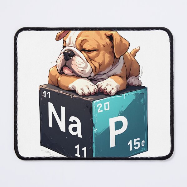 Item preview, Nap Chemistry Pun Bulldog – Periodic Table Science Humor designed and sold by owi-art.