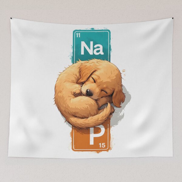 Item preview, Nap Chemistry Pun Golden Retriever – Periodic Table Science Humor designed and sold by owi-art.