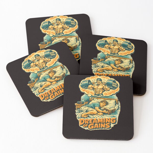 Item preview, Dreaming of Gains – Retro Comic Sleep & Strength Illustration designed and sold by Rawecz Studio.