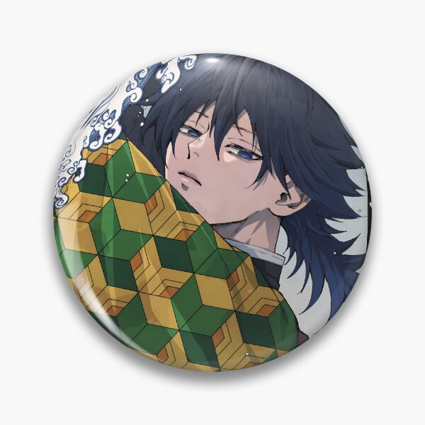 Item preview, Giyu Tomioka Demon Slayer Wave Motif Classic Portrait designed and sold by TanglenRabbit.