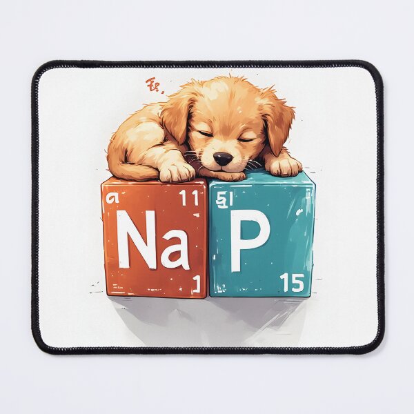 Item preview, Nap Chemistry Pun Golden Retriever – Periodic Table Science Humor designed and sold by owi-art.