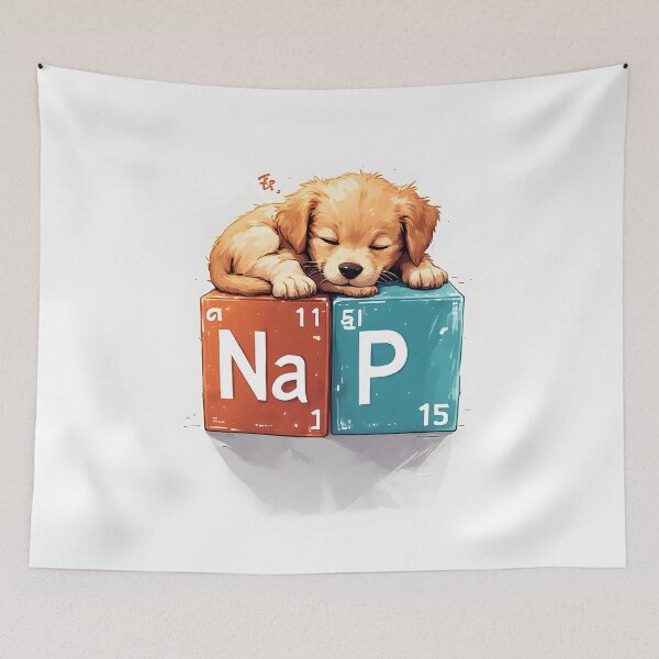 Item preview, Nap Chemistry Pun Golden Retriever – Periodic Table Science Humor designed and sold by owi-art.