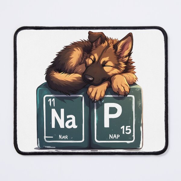 Item preview, Nap Chemistry Pun German Shepherd – Periodic Table Science Humor designed and sold by owi-art.
