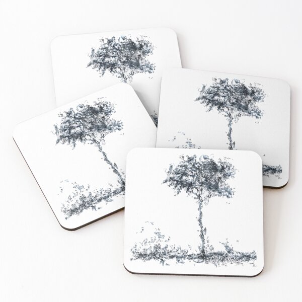 Item preview, Almond Tree II, Handdrawn Minimalist Botanical Ink Illustration designed and sold by SWSandraWechner.