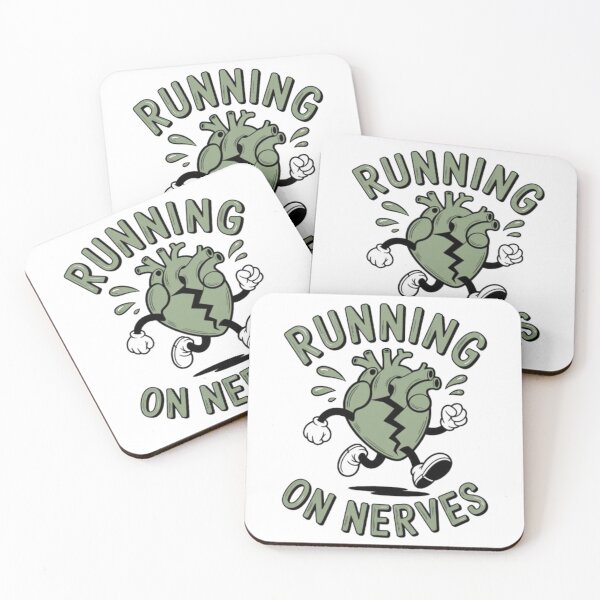 Item preview, Running on Nerves Cartoon Heart Graphic Tee designed and sold by NewUSShop.