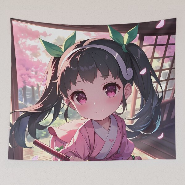 Item preview, Mayoi Hachikuji Bakemonogatari Chibi Kimono Pastel Calm designed and sold by TanglenRabbit.