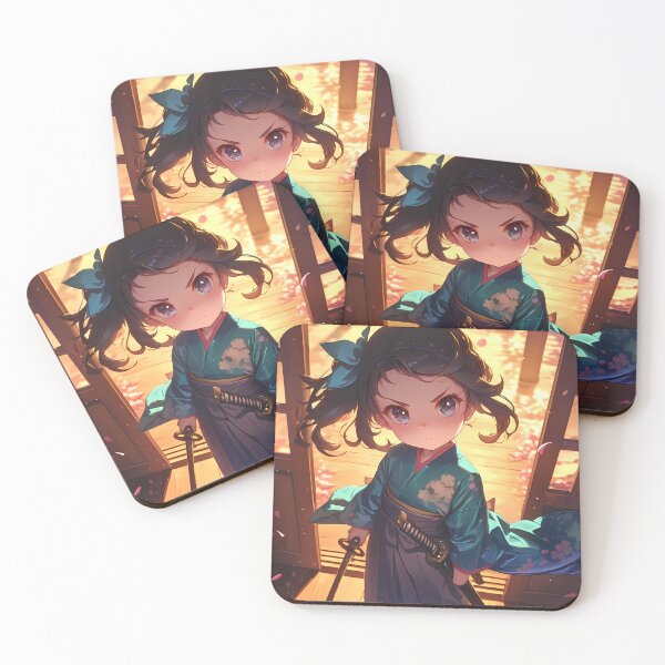 Item preview, Tsukihi Araragi Bakemonogatari Chibi Teal Kimono Sunset designed and sold by TanglenRabbit.