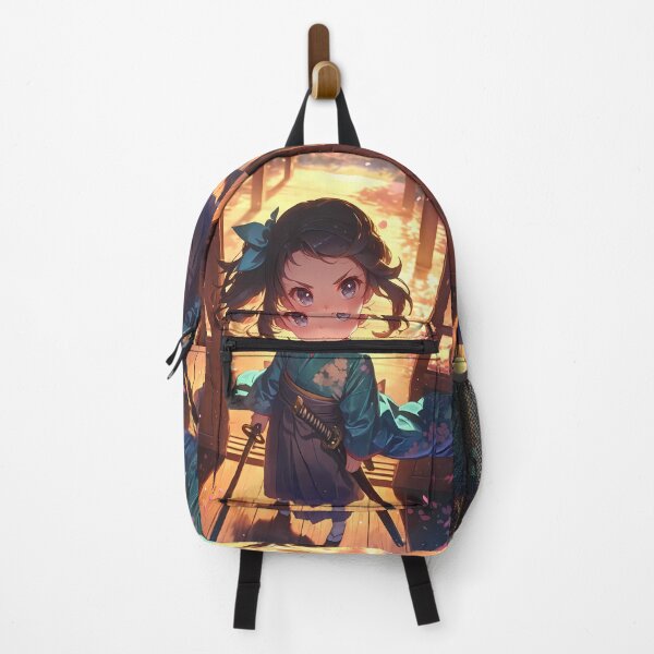 Item preview, Tsukihi Araragi Bakemonogatari Chibi Teal Kimono Sunset designed and sold by TanglenRabbit.