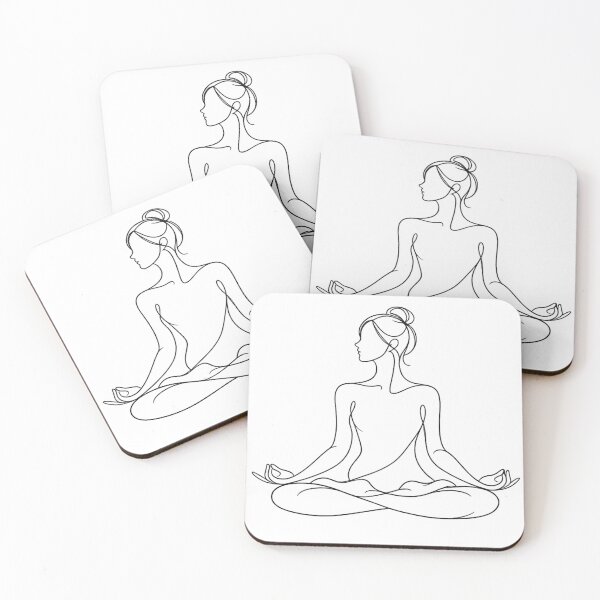 Item preview, Lotus Pose Yoga Minimal Line Art designed and sold by BlairWynne.