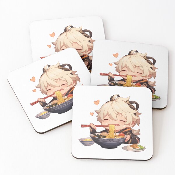 Item preview, Bennett Genshin Impact Chibi Ramen Slurp Kawaii Lucky Vibes designed and sold by mildaclairmo.