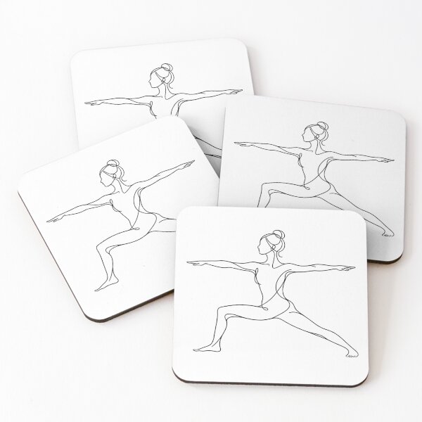 Item preview, Warrior II Yoga Pose Line Art designed and sold by BlairWynne.