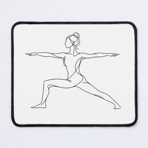 Item preview, Warrior II Yoga Pose Line Art designed and sold by BlairWynne.