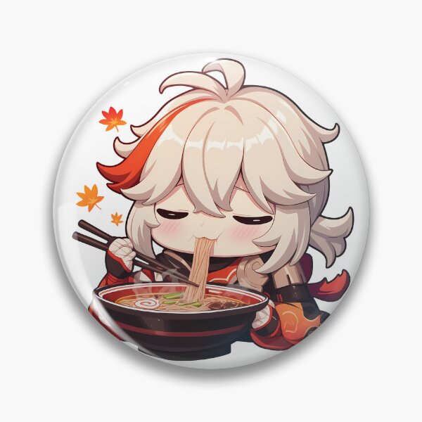 Artikelvorschau, Kazuha Genshin Impact Kawaii Chibi Ramen Nudeln Schlürfen entworfen und verkauft von mildaclairmo.