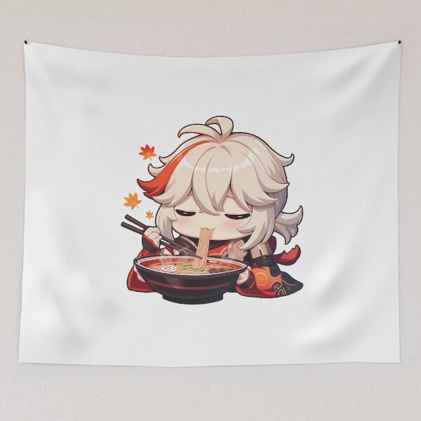 Item preview, Kazuha Genshin Impact Kawaii Chibi Ramen Noodles Slurp designed and sold by mildaclairmo.