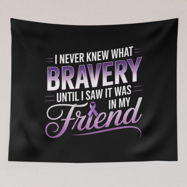 Item preview, Bravery In Friend Pancreatic Cancer Ribbon Awareness designed and sold by PunkNation-Arts.