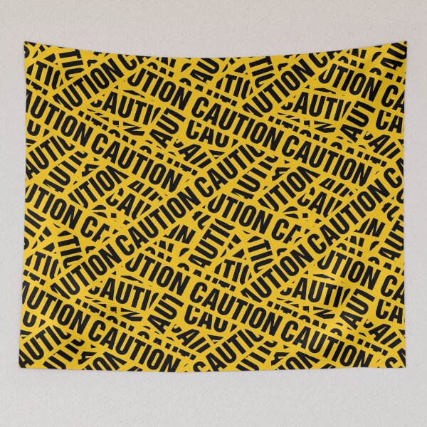 Item preview, Industrial Street Style Caution Tape Pattern designed and sold by Retro Street Studios.